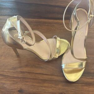 Jessica Simpson Gold Strappy Heels